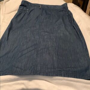 Christopher & Banks Blue Midi A-Line Skirt